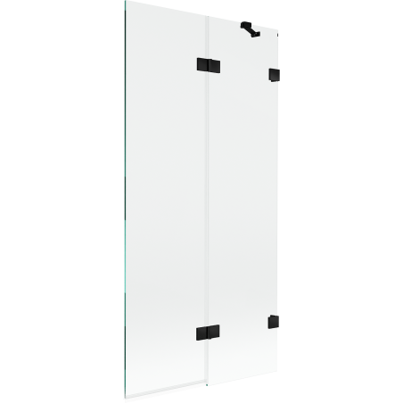 Mexen Lunar vanová zástěna 2-křídlová pravá 90 x 150 cm, transparentní, černá - 897-090-100-70-00-P