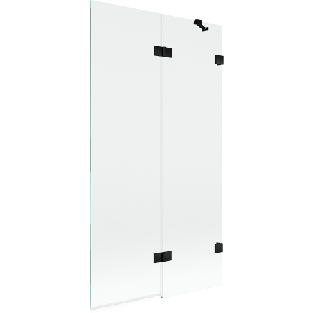 Mexen Lunar vanová zástěna 2křídlová pravá 100 x 150 cm, transparentní, černá - 897-100-100-70-00-P