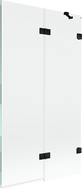Mexen Lunar vanová zástěna 2křídlová pravá 100 x 150 cm, transparentní, černá - 897-100-100-70-00-P