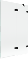 Mexen Lunar sprchová zástěna dvoukřídlá pravá 110 x 150 cm, transparentní, černá - 897-110-100-70-00-P