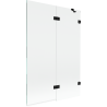 Mexen Lunar vanová zástěna 2-křídlová pravá 120 x 150 cm, transparentní, černá - 897-120-100-70-00-P