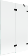 Mexen Lunar vanová zástěna 2-křídlová pravá 120 x 150 cm, transparentní, černá - 897-120-100-70-00-P
