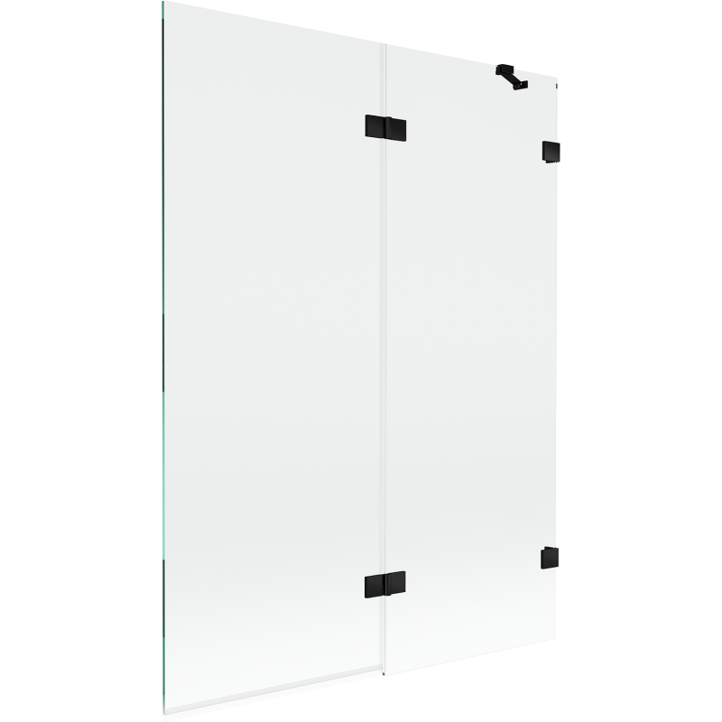 Mexen Lunar sprchová zástěna 2-křídlá pravá 130 x 150 cm, transparentní, černá - 897-130-100-70-00-P