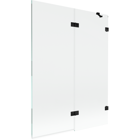 Mexen Lunar sprchová zástěna 2-křídlá pravá 130 x 150 cm, transparentní, černá - 897-130-100-70-00-P