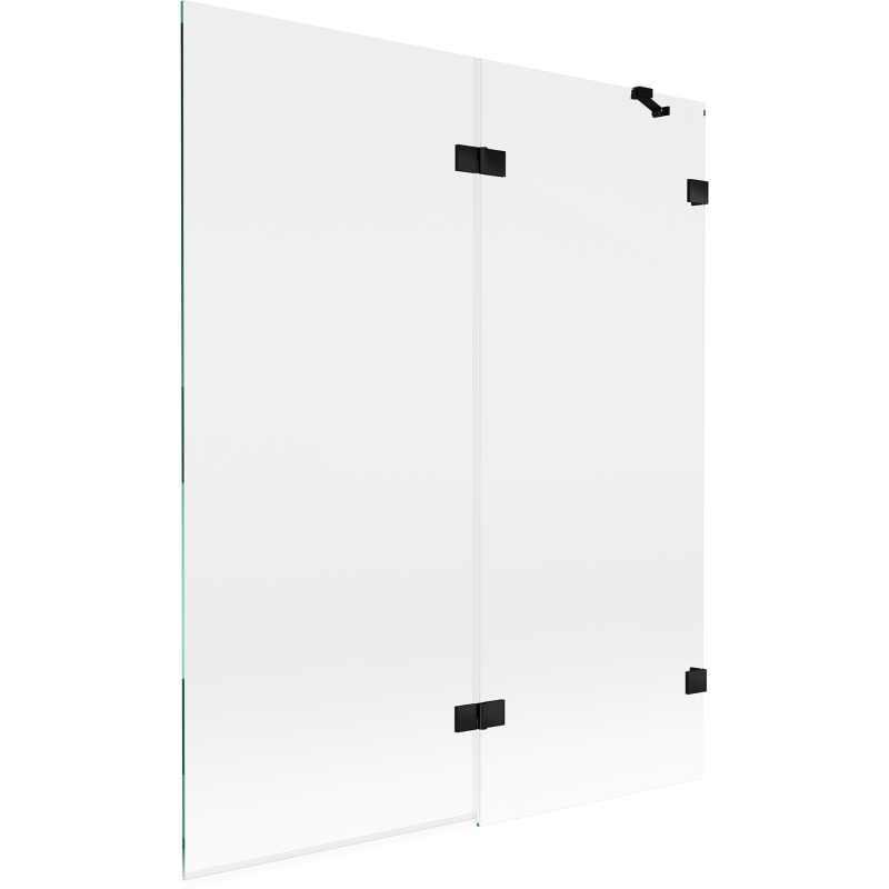 Mexen Lunar 2-křídlý vanový paraván pravý 140 x 150 cm, transparentní, černý - 897-140-100-70-00-P