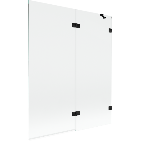 Mexen Lunar 2-křídlý vanový paraván pravý 140 x 150 cm, transparentní, černý - 897-140-100-70-00-P