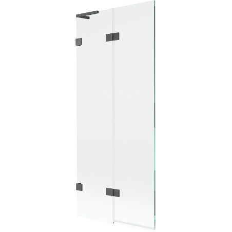 Mexen Lunar L vanová zástěna 2-křídlová levá 80 x 150 cm, průhledná, kartáčovaná tmavě šedá - 897L-080-100-66-00-L