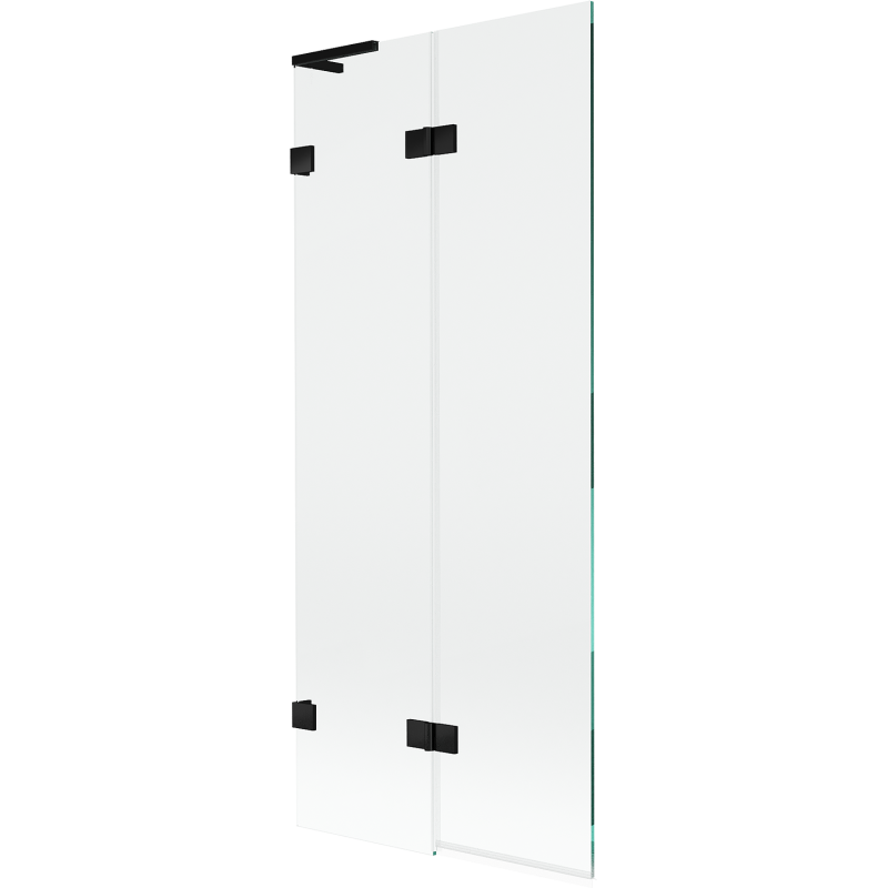 Mexen Lunar L vanová zástěna 2-křídlová levá 80 x 150 cm, transparentní, černá - 897L-080-100-70-00-L