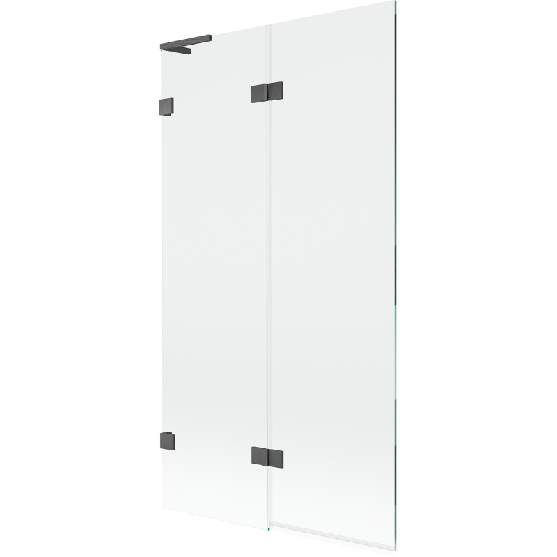 Mexen Lunar L vanová zástěna 2křídlová levá 100 x 150 cm, transparentní, kartáčovaná gun gray - 897L-100-100-66-00-L