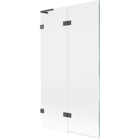 Mexen Lunar L vanová zástěna 2křídlová levá 100 x 150 cm, transparentní, kartáčovaná gun gray - 897L-100-100-66-00-L