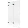 Mexen Lunar L vanová zástěna 2křídlová levá 100 x 150 cm, transparentní, kartáčovaná gun gray - 897L-100-100-66-00-L