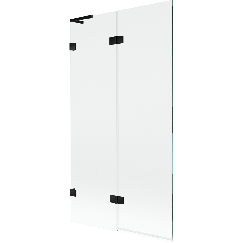 Mexen Lunar L vanová zástěna 2dílná levá 100 x 150 cm, transparentní, černá - 897L-100-100-70-00-L