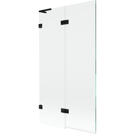 Mexen Lunar L vanová zástěna 2dílná levá 100 x 150 cm, transparentní, černá - 897L-100-100-70-00-L