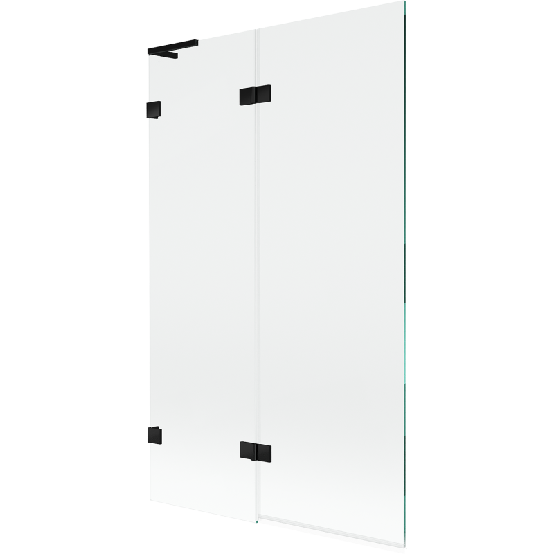 Mexen Lunar L vanová zástěna 2křídlá levá 110 x 150 cm, transparentní, černá - 897L-110-100-70-00-L