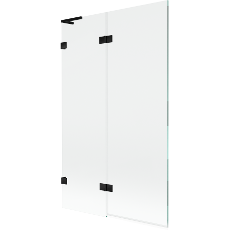 Mexen Lunar L vanová zástěna 2křídlá levá 110 x 150 cm, transparentní, černá - 897L-110-100-70-00-L