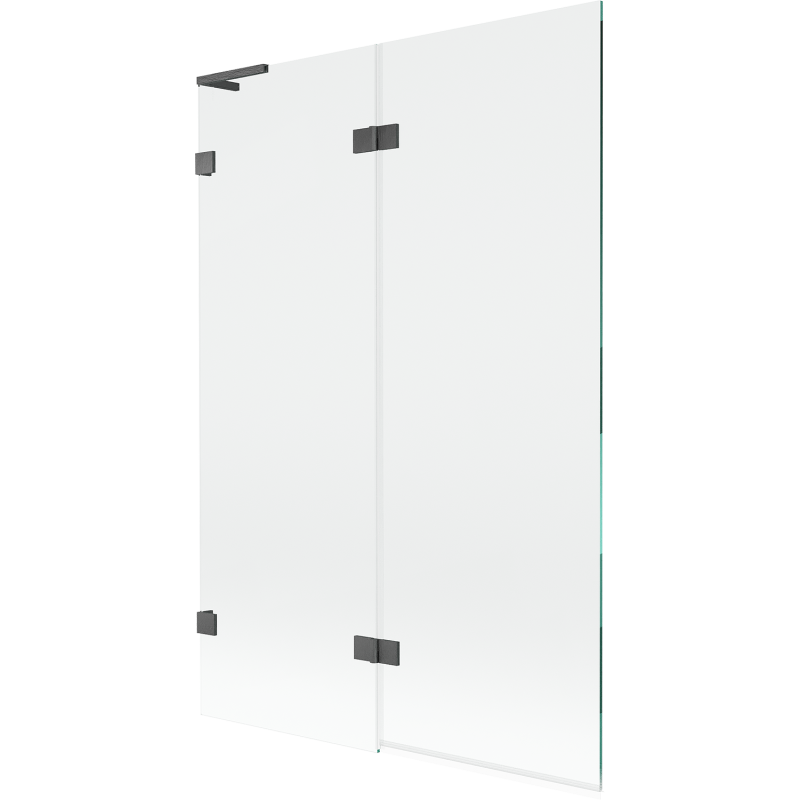 Mexen Lunar L vanová zástěna 2dílná levá 120 x 150 cm, transparentní, gun grey kartáčovaný - 897L-120-100-66-00-L