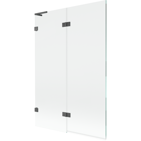 Mexen Lunar L vanová zástěna 2dílná levá 120 x 150 cm, transparentní, gun grey kartáčovaný - 897L-120-100-66-00-L