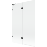 Mexen Lunar L vanová zástěna 2dílná levá 120 x 150 cm, transparentní, gun grey kartáčovaný - 897L-120-100-66-00-L