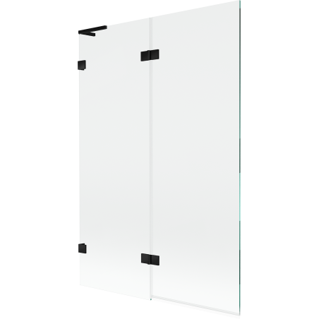 Mexen Lunar L vanová zástěna 2-křídlová levá 120 x 150 cm, transparentní, černá - 897L-120-100-70-00-L