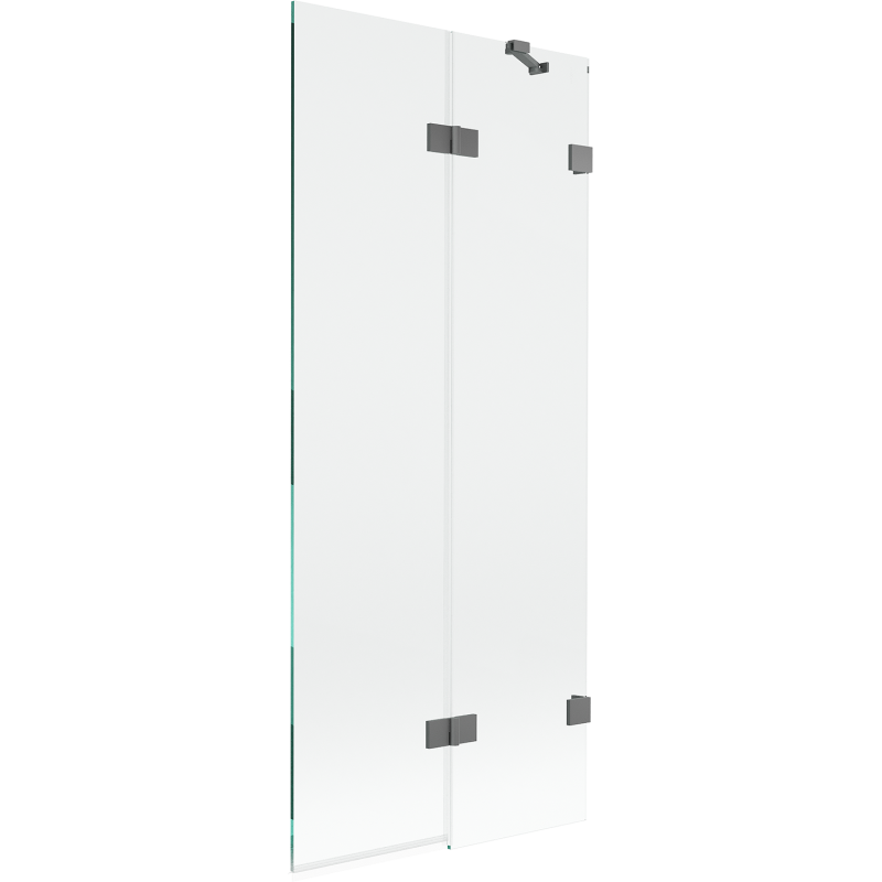 Mexen Lunar vanová zástěna dvoukřídlá pravá 80 x 150 cm, transparentní, gun metal - 897-080-100-95-00-P