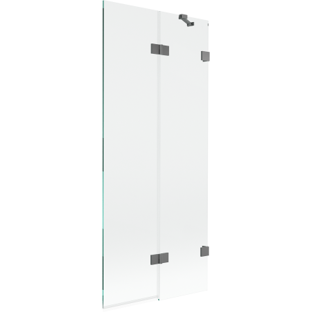 Mexen Lunar vanová zástěna dvoukřídlá pravá 80 x 150 cm, transparentní, gun metal - 897-080-100-95-00-P