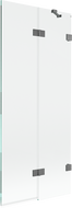 Mexen Lunar vanová zástěna dvoukřídlá pravá 80 x 150 cm, transparentní, gun metal - 897-080-100-95-00-P