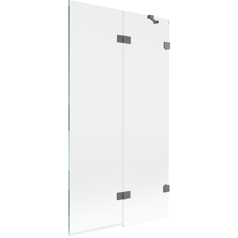 Mexen Lunar vanová zástěna 2-křídlová pravá 100 x 150 cm, transparentní, gun metal - 897-100-100-95-00-P