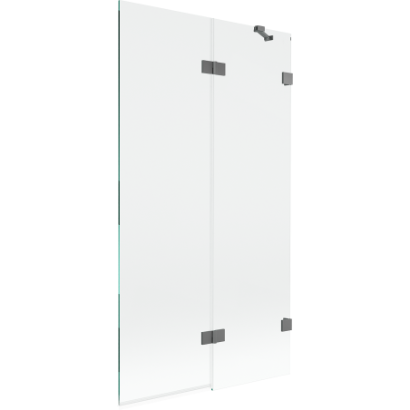 Mexen Lunar vanová zástěna 2-křídlová pravá 100 x 150 cm, transparentní, gun metal - 897-100-100-95-00-P