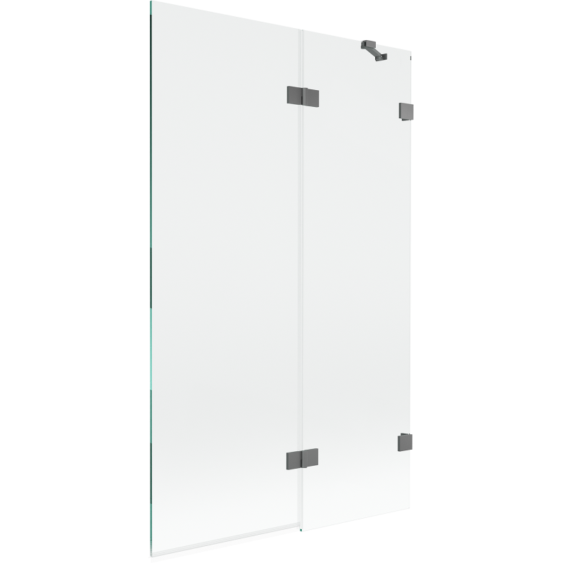 Mexen Lunar vanová zástěna 2-křídlá pravá 110 x 150 cm, transparentní, gun metal - 897-110-100-95-00-P