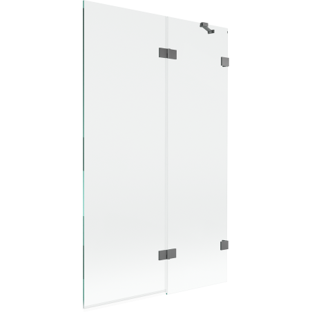 Mexen Lunar vanová zástěna 2-křídlá pravá 110 x 150 cm, transparentní, gun metal - 897-110-100-95-00-P