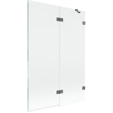Mexen Lunar vanová zástěna 2-křídlová pravá 120 x 150 cm, transparentní, gun metal - 897-120-100-95-00-P