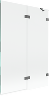 Mexen Lunar vanová zástěna 2-křídlová pravá 120 x 150 cm, transparentní, gun metal - 897-120-100-95-00-P