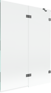 Mexen Lunar dvoukřídlá vanová zástěna pravá 130 x 150 cm, transparentní, gun metal - 897-130-100-95-00-P