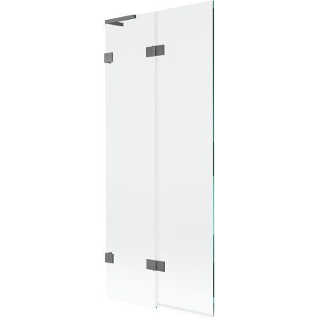 Mexen Lunar L vanová zástěna dvoukřídlá levá 80 x 150 cm, transparentní, gun metal - 897L-080-100-95-00-L