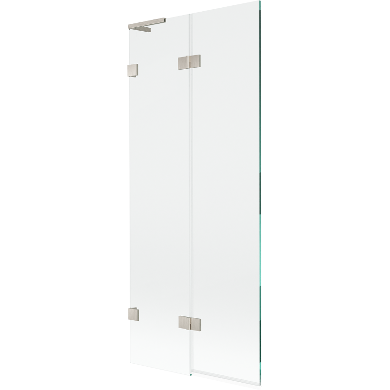 Mexen Lunar L paravan vanové 2-křídlový levý 80 x 150 cm, transparentní, kartáčovaný nikl - 897L-080-100-97-00-L