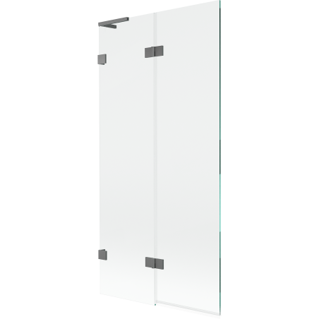Mexen Lunar L vanová zástěna 2-křídlová levá 90 x 150 cm, transparentní, gun metal - 897L-090-100-95-00-L