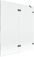 Mexen Lunar vanová zástěna 2-dílná pravá 140 x 150 cm, průhledná, gun metal - 897-140-100-95-00-P
