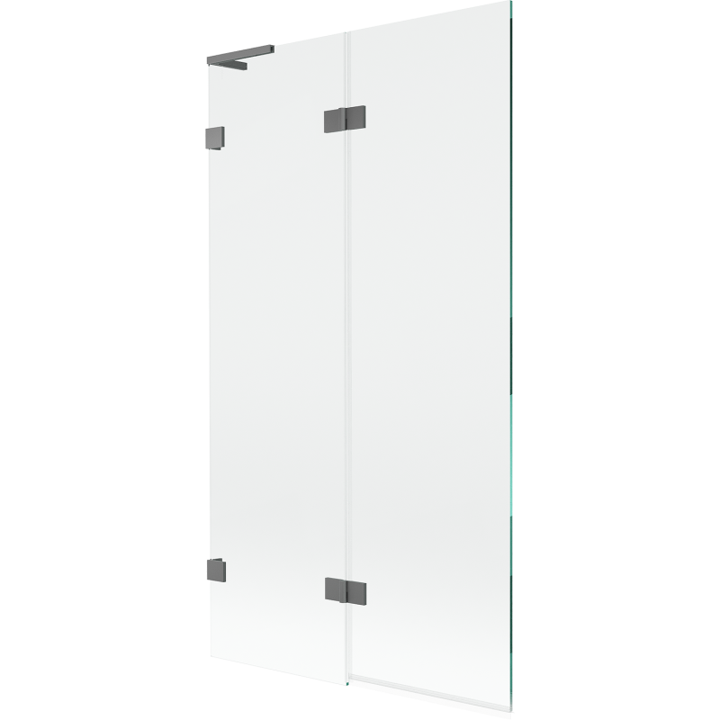 Mexen Lunar L vanová zástěna 2-křídlová levá 100 x 150 cm, transparentní, gun metal - 897L-100-100-95-00-L