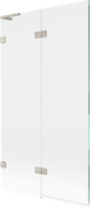 Mexen Lunar L vanová zástěna dvoukřídlová levá 100 x 150 cm, transparentní, kartáčovaný nikl - 897L-100-100-97-00-L