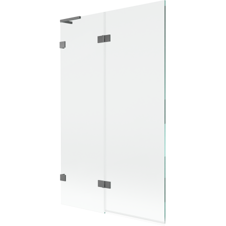 Mexen Lunar L vanová zástěna 2-křídlá levá 110 x 150 cm, transparentní, gun metal - 897L-110-100-95-00-L
