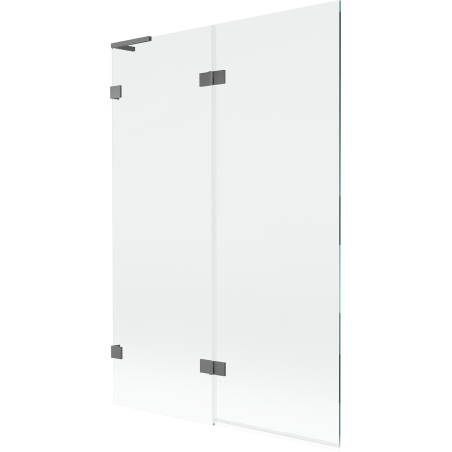 Mexen Lunar L vanová zástěna dvoukřídlová levá 120 x 150 cm, transparentní, gun metal - 897L-120-100-95-00-L