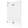 Mexen Lunar L vanová zástěna dvoukřídlová levá 120 x 150 cm, transparentní, gun metal - 897L-120-100-95-00-L