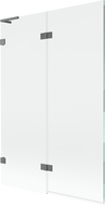 Mexen Lunar L vanová zástěna dvoukřídlová levá 120 x 150 cm, transparentní, gun metal - 897L-120-100-95-00-L
