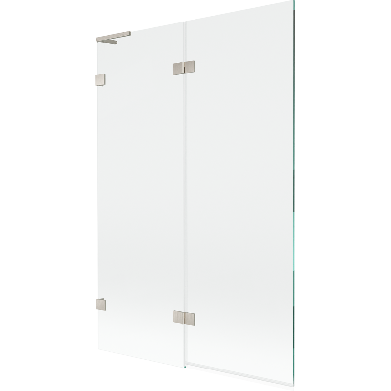 Mexen Lunar L vanová zástěna dvoukřídlá levá 120 x 150 cm, transparentní, kartáčovaný nikl - 897L-120-100-97-00-L