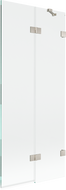 Mexen Lunar vanová zástěna 2-křídlová pravá 80 x 150 cm, transparentní, kartáčovaný nikl - 897-080-100-97-00-P