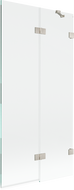 Mexen Lunar vanová zástěna dvoukřídlá pravá 90 x 150 cm, transparentní, kartáčovaný nikl - 897-090-100-97-00-P