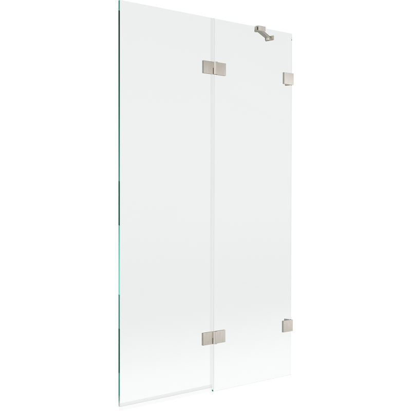 Mexen Lunar vanová zástěna 2-křídlová pravá 100 x 150 cm, transparentní, kartáčovaný nikl - 897-100-100-97-00-P