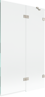 Mexen Lunar vanová zástěna dvoukřídlá pravá 110 x 150 cm, transparentní, kartáčovaný nikl - 897-110-100-97-00-P