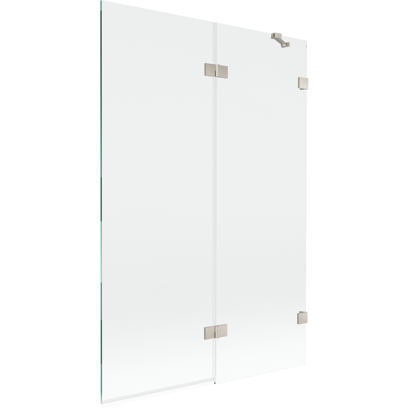 Mexen Lunar vanová zástěna 2-dílná pravá 120 x 150 cm, transparentní, kartáčovaný nikl - 897-120-100-97-00-P