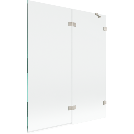Mexen Lunar vanová zástěna 2-dveřová pravá 140 x 150 cm, transparentní, kartáčovaný nikl - 897-140-100-97-00-P